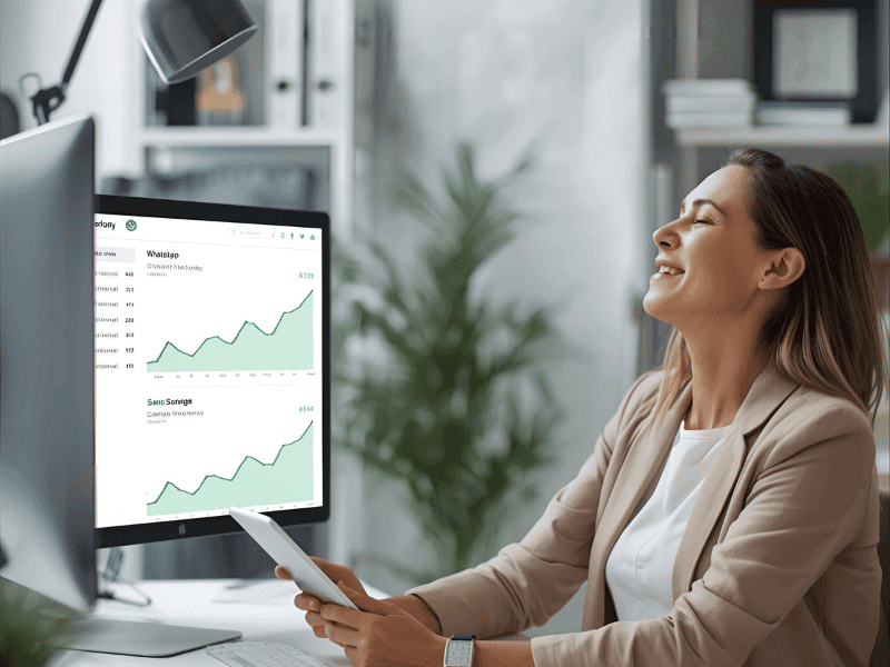Asistente de WhatsApp automatizado respondiendo mensajes